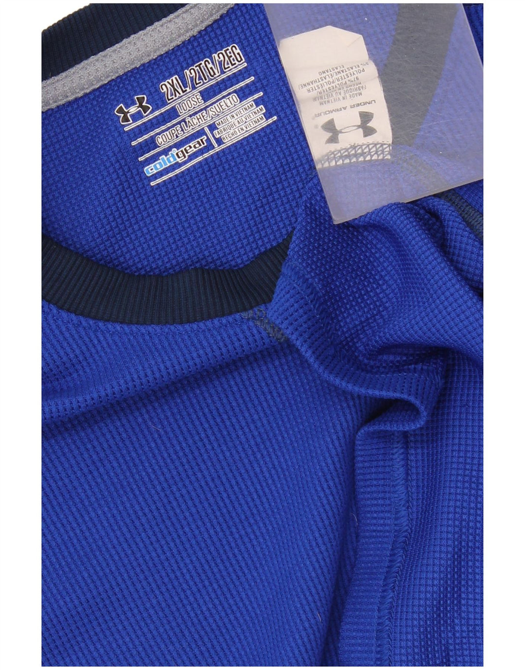 Under Armour Herre Cold Gear Top Langærmet 2XL Blå Polyester