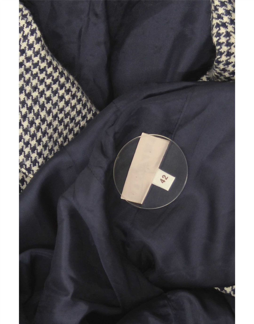 Arezia Dame Blazer Jacket IT 42 Medium Navy Blue Houndstooth