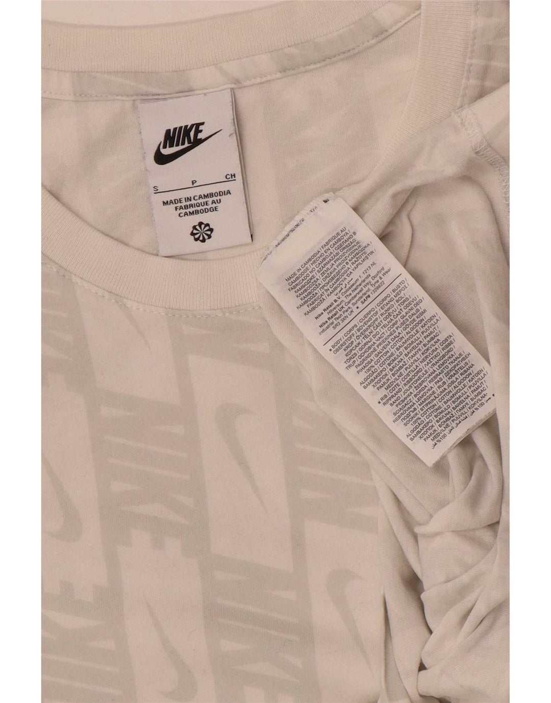 Nike grafisk T-shirt top til mænd, lille hvid bomuld