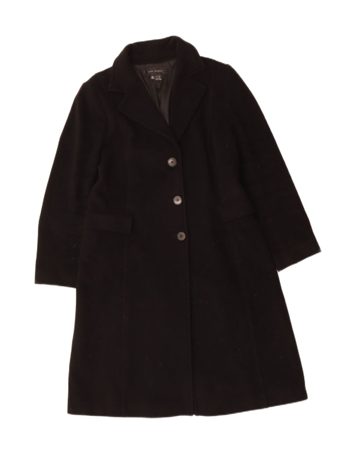 ZARA Womens Overcoat UK 14 Large Black Wool Vintage Zara and Second-Hand Zara from Messina Hembry 