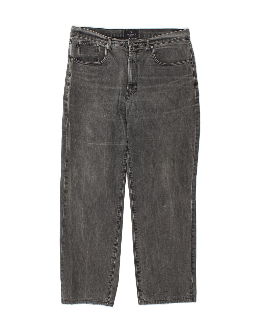 TRUSSARDI Mens Straight Jeans W36 L29 Grey Cotton Vintage Trussardi and Second-Hand Trussardi from Messina Hembry 