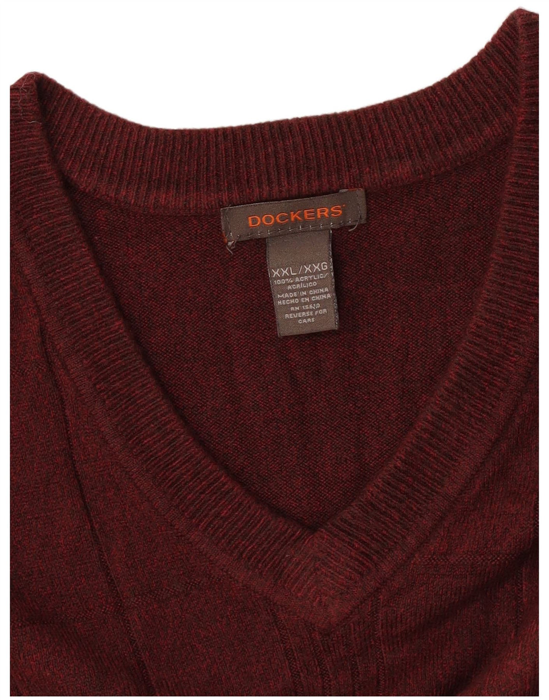 DOCKERS Herrevest Tank Top 2XL Burgundy ternet akryl