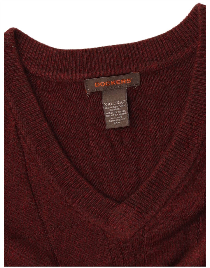 DOCKERS Herrevest Tank Top 2XL Burgundy ternet akryl