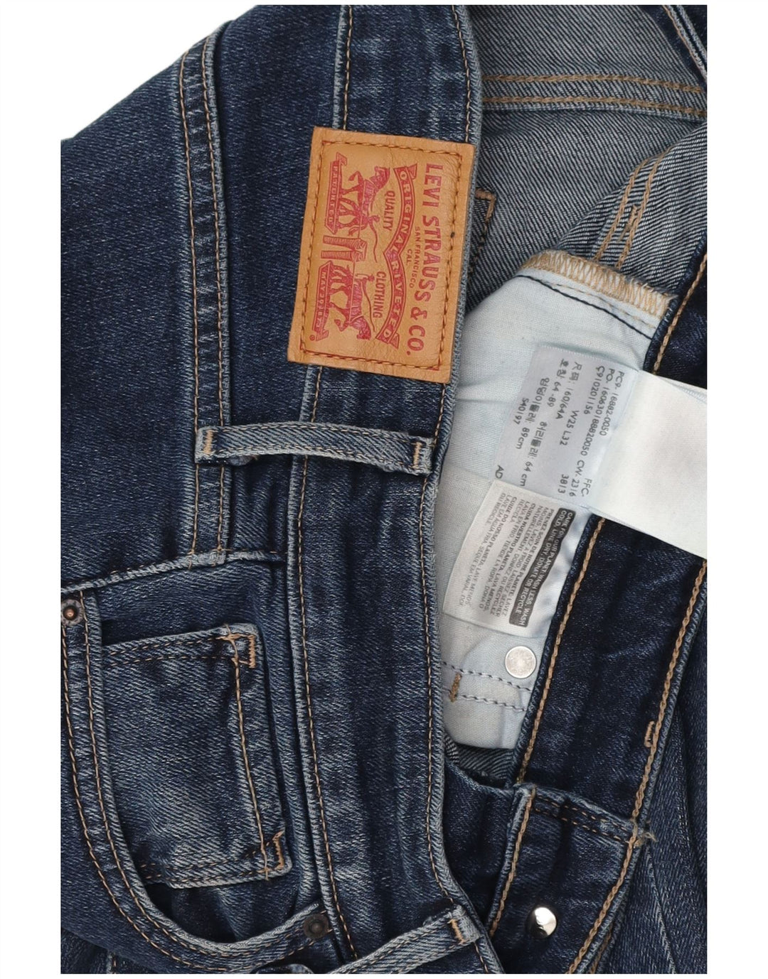 LEVI'S Dame 721 Skinny Jeans med høj talje W25 L29 Blå Bomuld