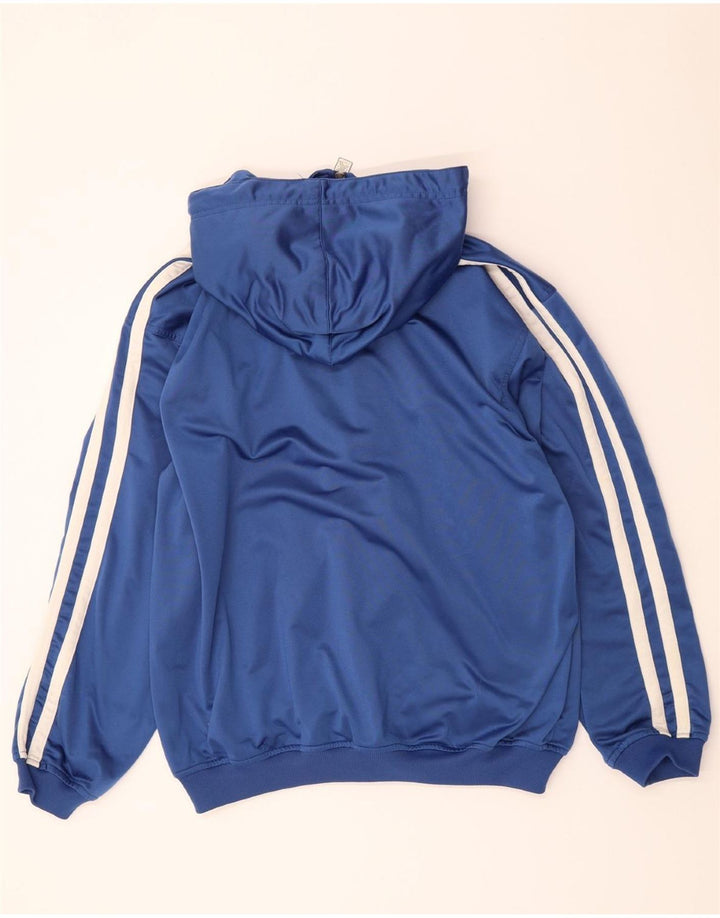 VINTAGE Mens Zip Hoodie Sweater Large Blue Polyester Vintage Vintage and Second-Hand Vintage from Messina Hembry 