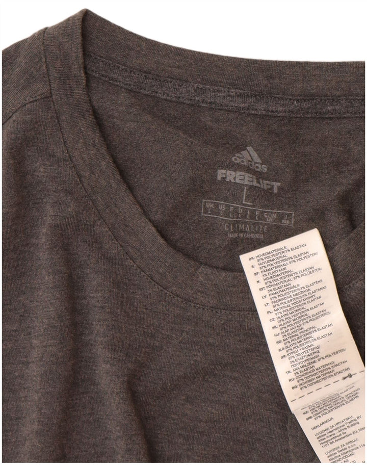 Adidas Herre Climalite T-Shirt Top Stor Grå Flecked Polyester