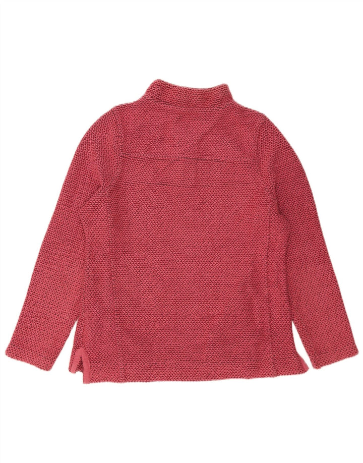 Weird Fish Womens Zip Neck Sweatshirt Jumper UK 10 Small Pink Flecked