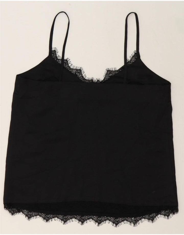 LIPSY Womens Crop Cami Top UK 8 Small Black Polyester Vintage Lipsy and Second-Hand Lipsy from Messina Hembry 
