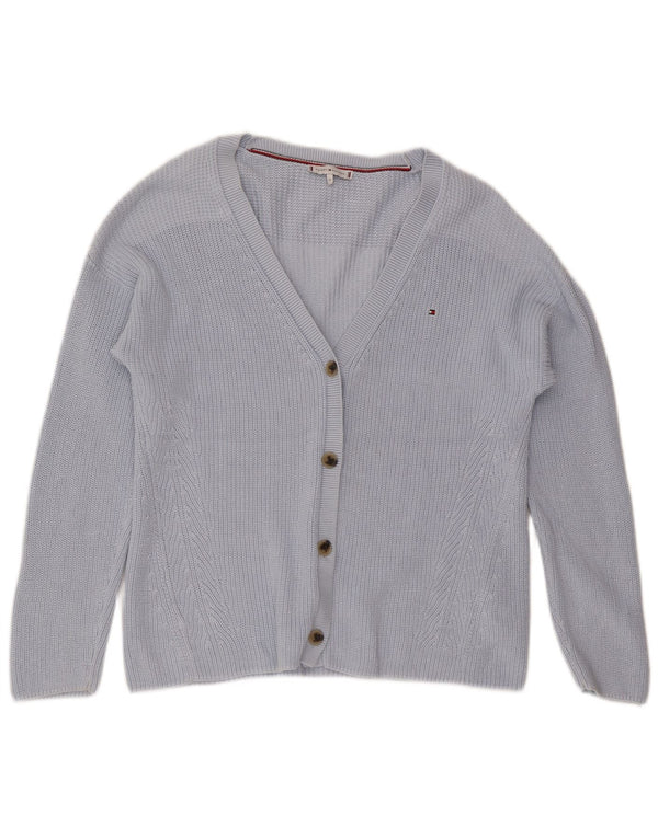 Tommy Hilfiger Womens Cardigan Sweater UK 14 Medium Blue Cotton