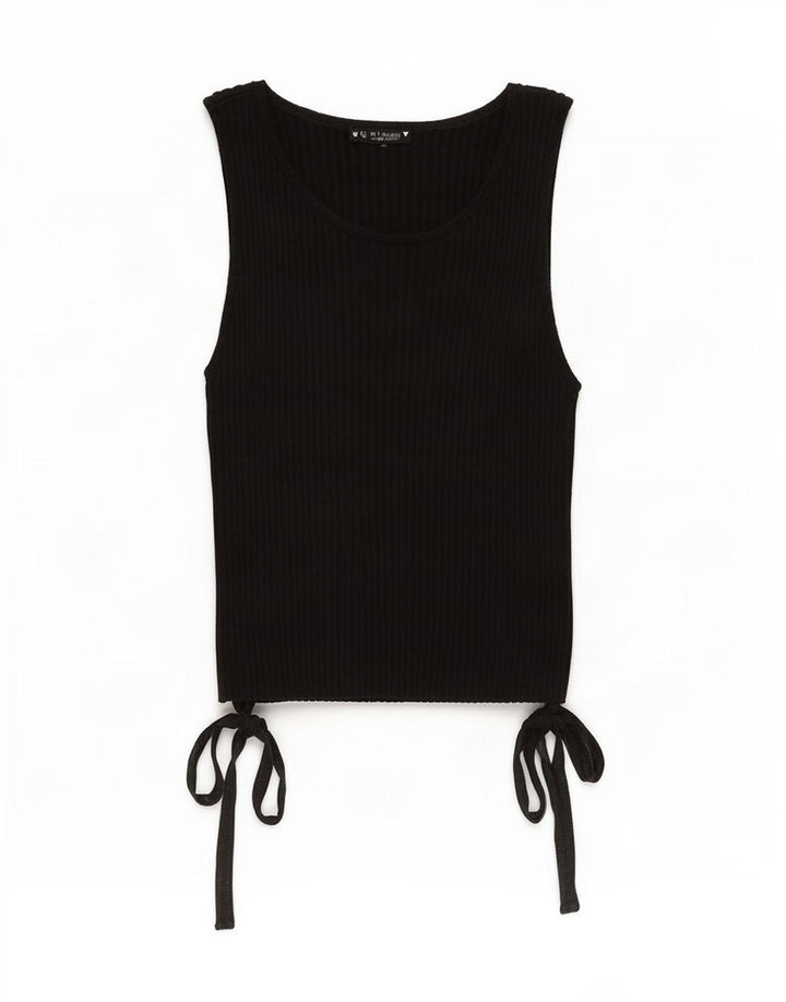 Zara Womens Crop Vest Top UK 14 Large Black