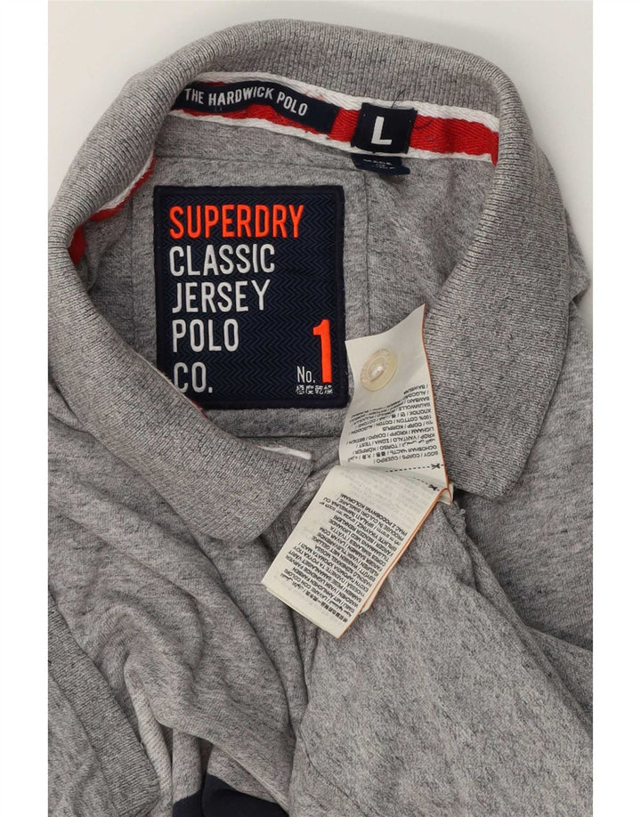 Superdry Poloshirt til mænd, stor gråstribet bomuld