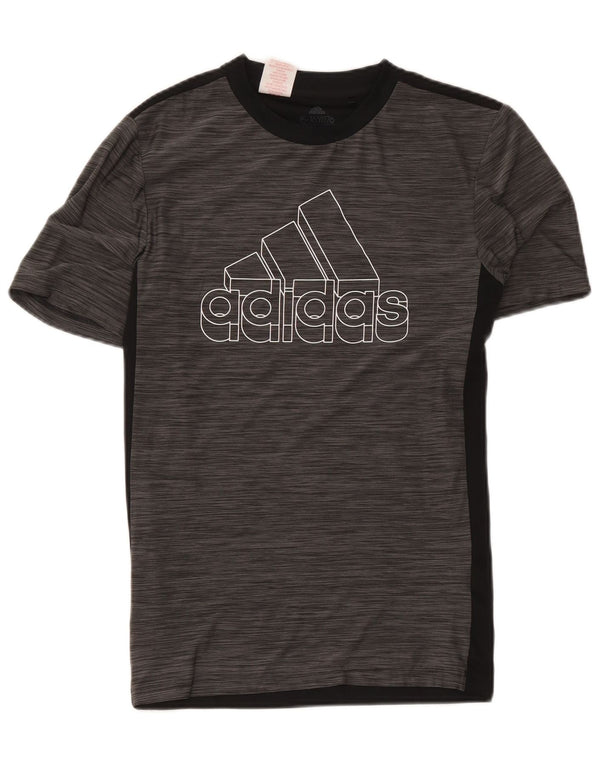 Adidas Boys Aeroready Grafisk T-Shirt Top 15-16 år Grå Colourblock
