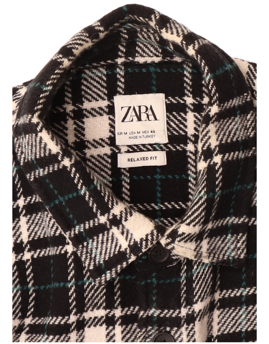 Zara Herre Overshirt Relaxed Fit skjorte Medium Sort Ternet