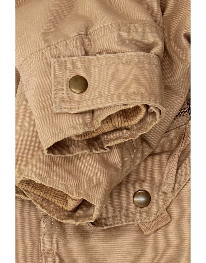 Marks & Spencer Dame Hætte Oversized Parka Jacket UK 10 Small Beige