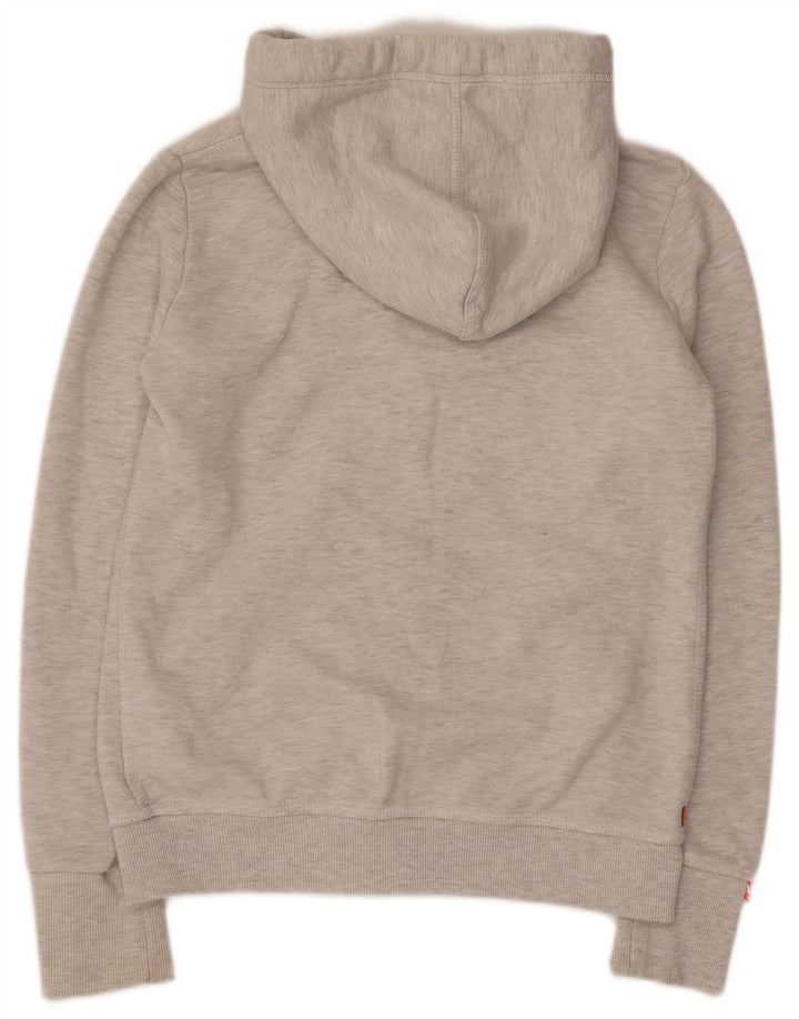 Superdry hættetrøje til kvinder med lynlås UK 14 Medium Grey Flecked Bomuld