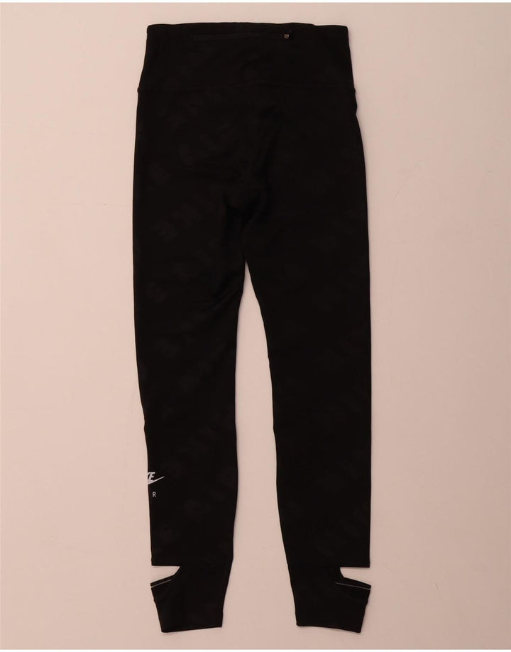 NIKE Dame Dri Fit Leggings UK 4 XS Sort Colourblock Polyester