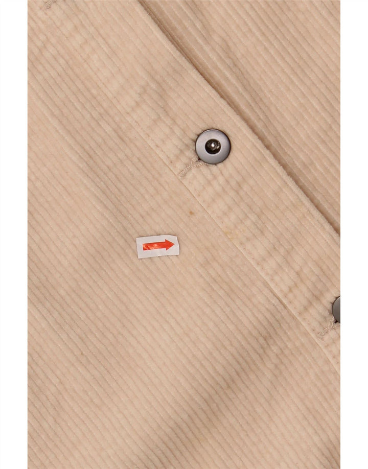 ZARA Dame Oversized Corduroy Shirt UK 14 Medium Off White Bomuld