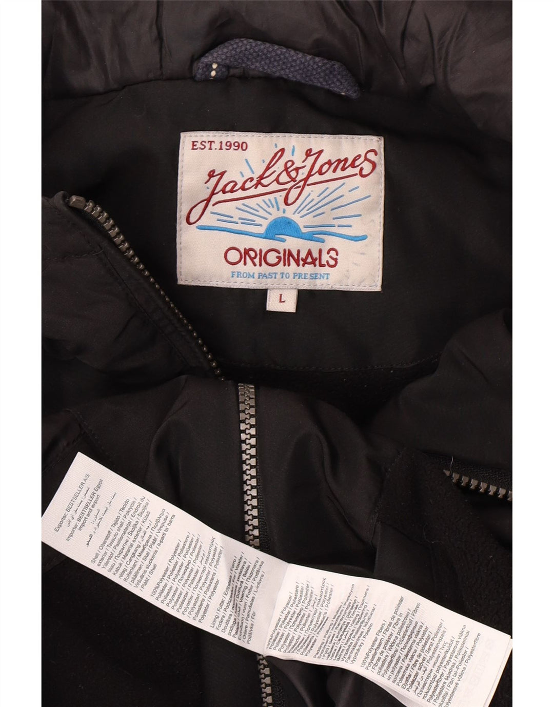 Jack & Jones Herre Hættevindjakke UK 40 Stor Sort Polyester
