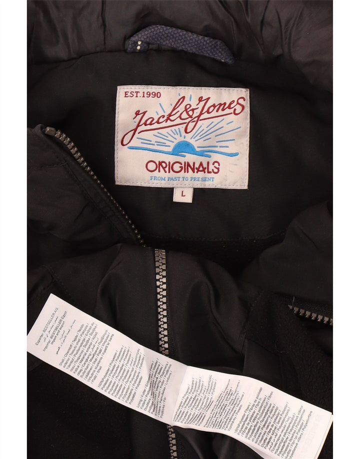Jack & Jones Herre Hættevindjakke UK 40 Stor Sort Polyester