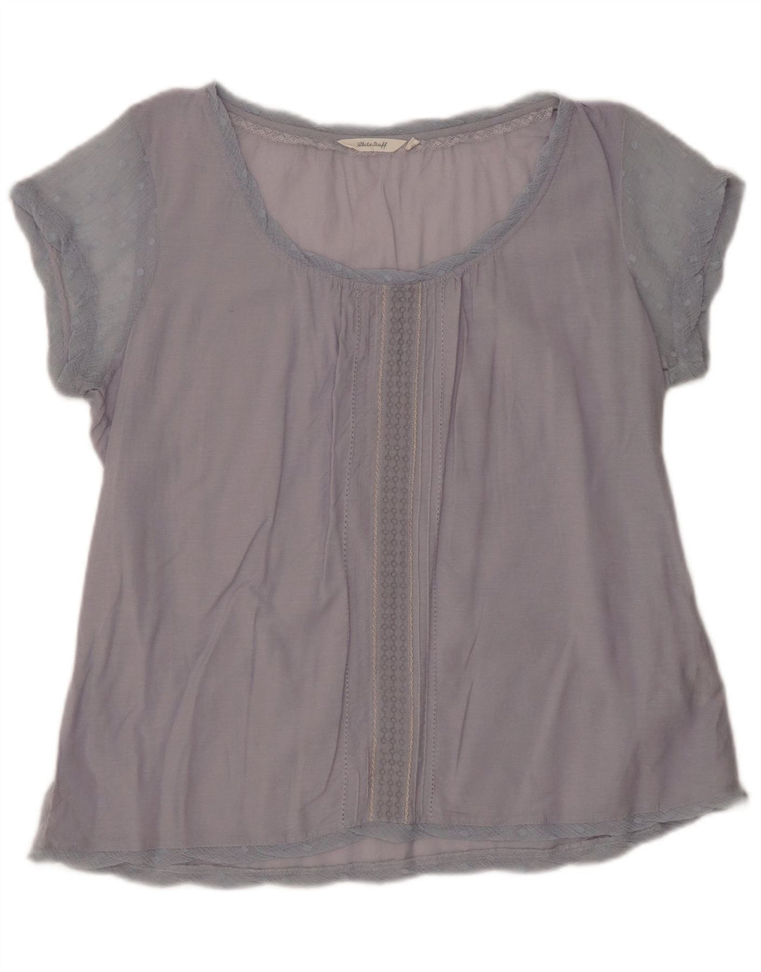 WHITE STUFF Damebluse Top UK 16 Stor Blå Bomuld