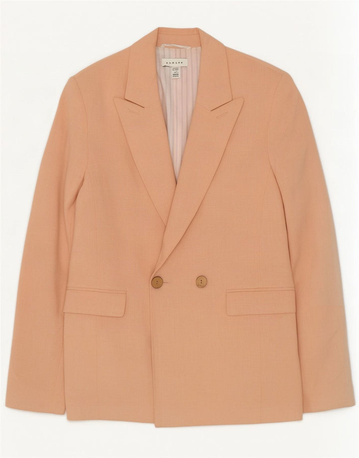 Topshop Dame Double Breasted Blazer Jacket UK 10 Small Pink Viscose