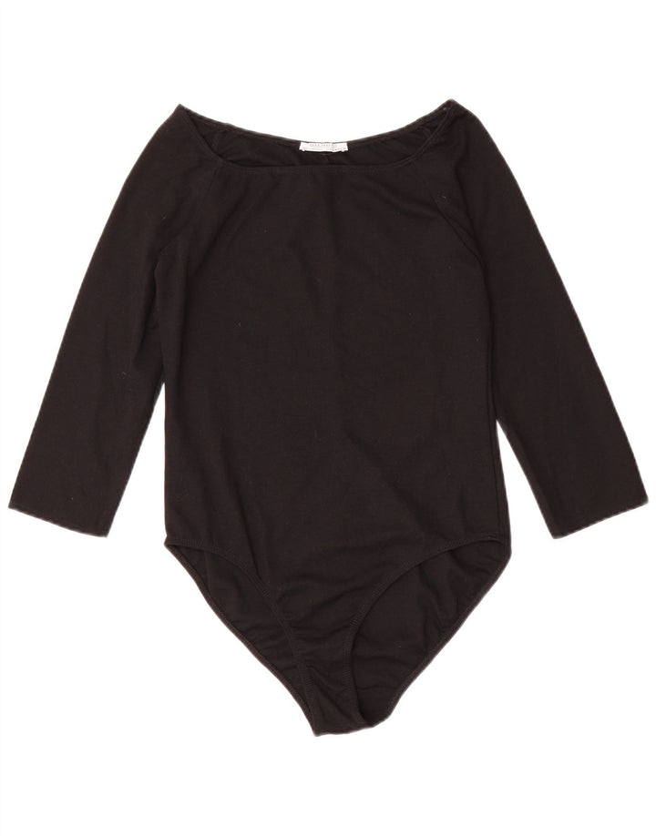 Zara Bodysuit med 3/4 ærmer til kvinder UK 12 Medium Sort Polyester