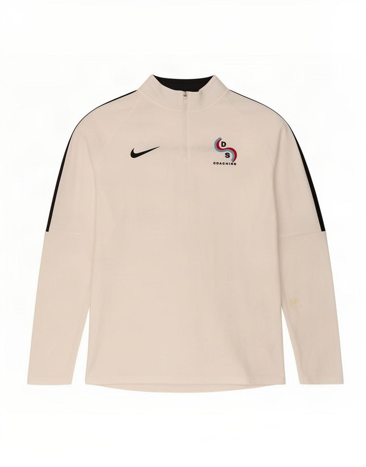 Nike Herre grafisk lynlås-hals sweater træningsdragt Top Stor hvid Colourblock