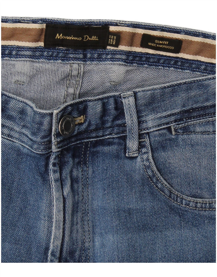 Massimo Dutti Herre Slim Jeans EU 42 Large W32 L30 Blå