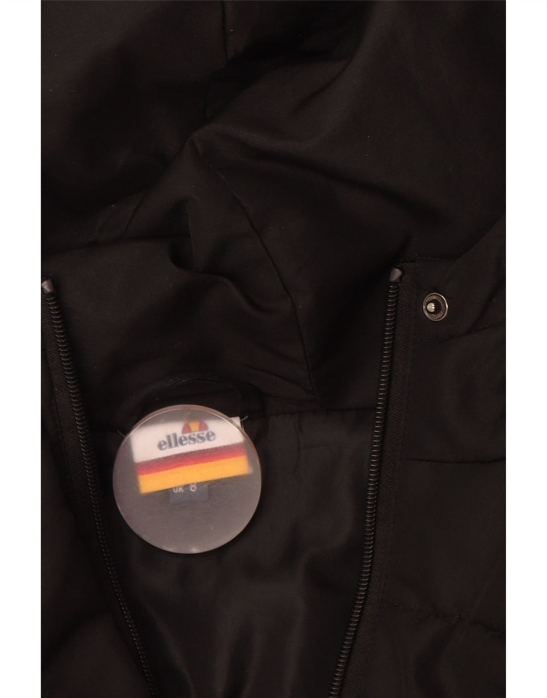 Ellesse Dame Oversized hættepolstret jakke UK 8 Small Black Polyester