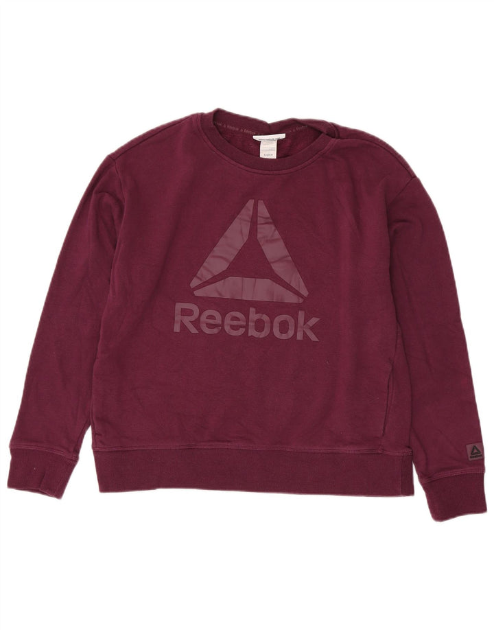 Reebok Womens Grafisk Oversized Sweatshirt Jumper UK 10 Lille rødbrun bomuld