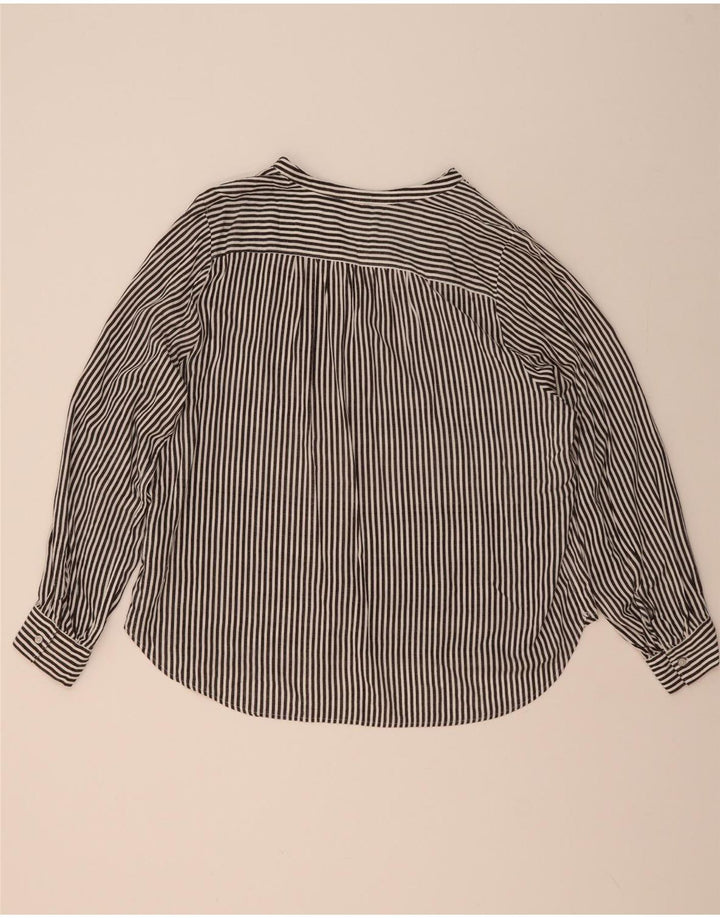 MARKS & SPENCER Dame Oversized skjortebluse UK 20 2XL Grå nålestribe