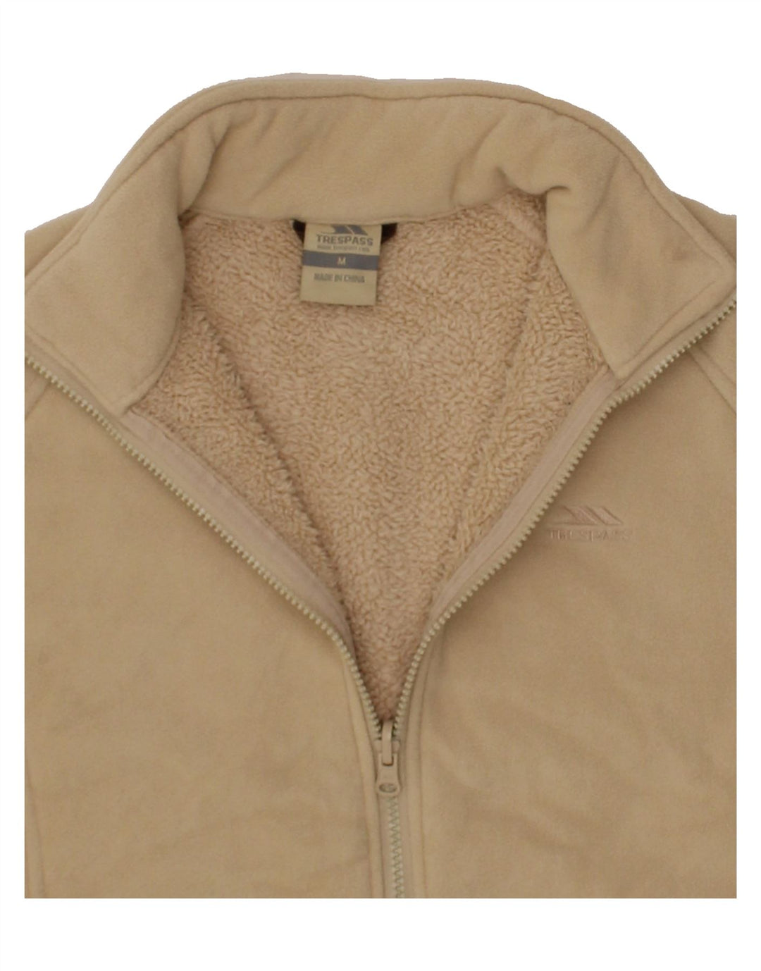 TRESPASS Womens Fleece Jacket UK 14 Medium Beige Polyester Vintage Trespass and Second-Hand Trespass from Messina Hembry 