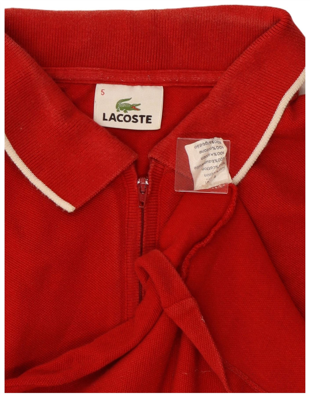 LACOSTE Poloskjorte til mænd størrelse 5 Large Rød Bomuld