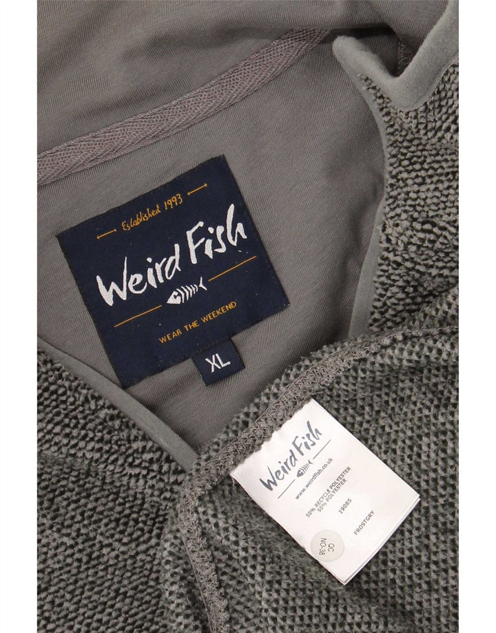 Weird Fish Herre Zip Neck Sweatshirt Jumper XL Grå Polyester