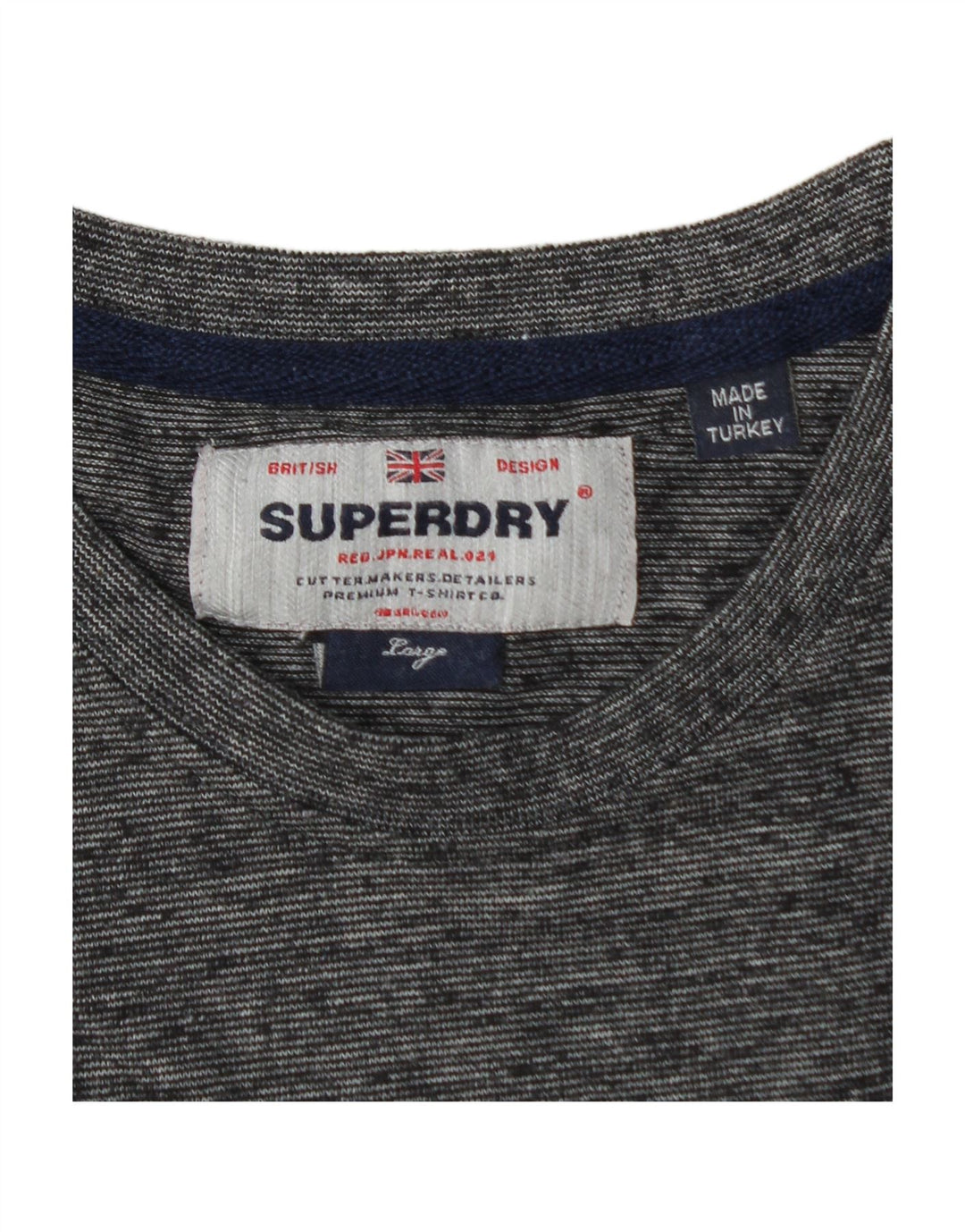 SUPERDRY Mens Graphic T-Shirt Top Large Grey Flecked Cotton