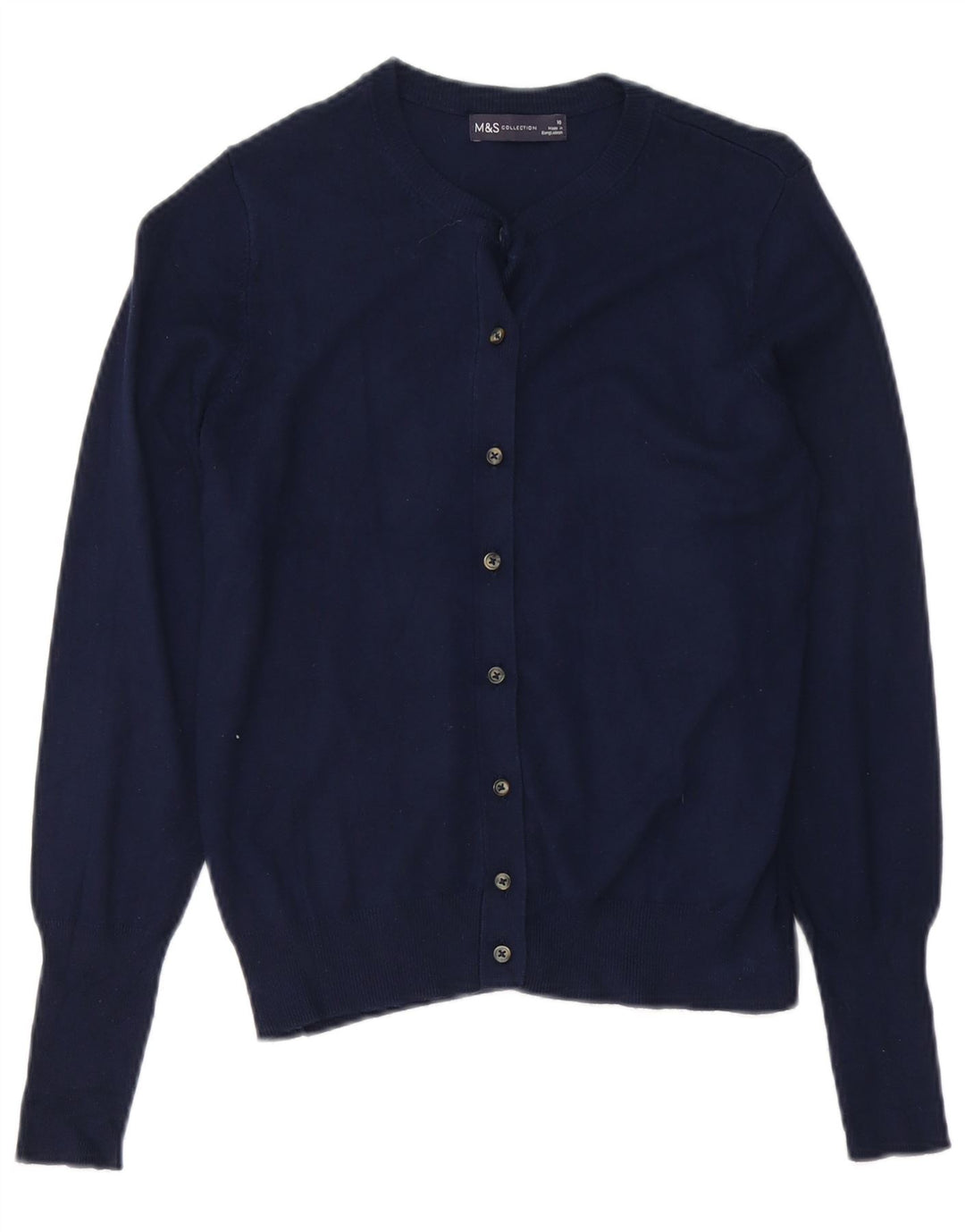Marks & Spencer Dame Cardigan Sweater UK 10 Small Navy Blue Viscose