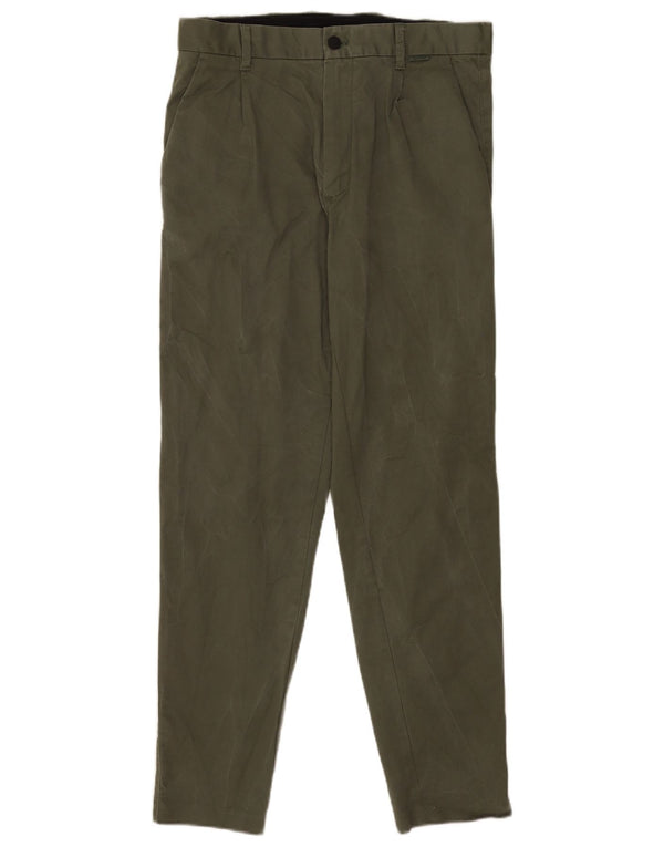 Calvin Klein Herre tilspidsede Chinobukser Små W29 L30 Khaki Bomuld