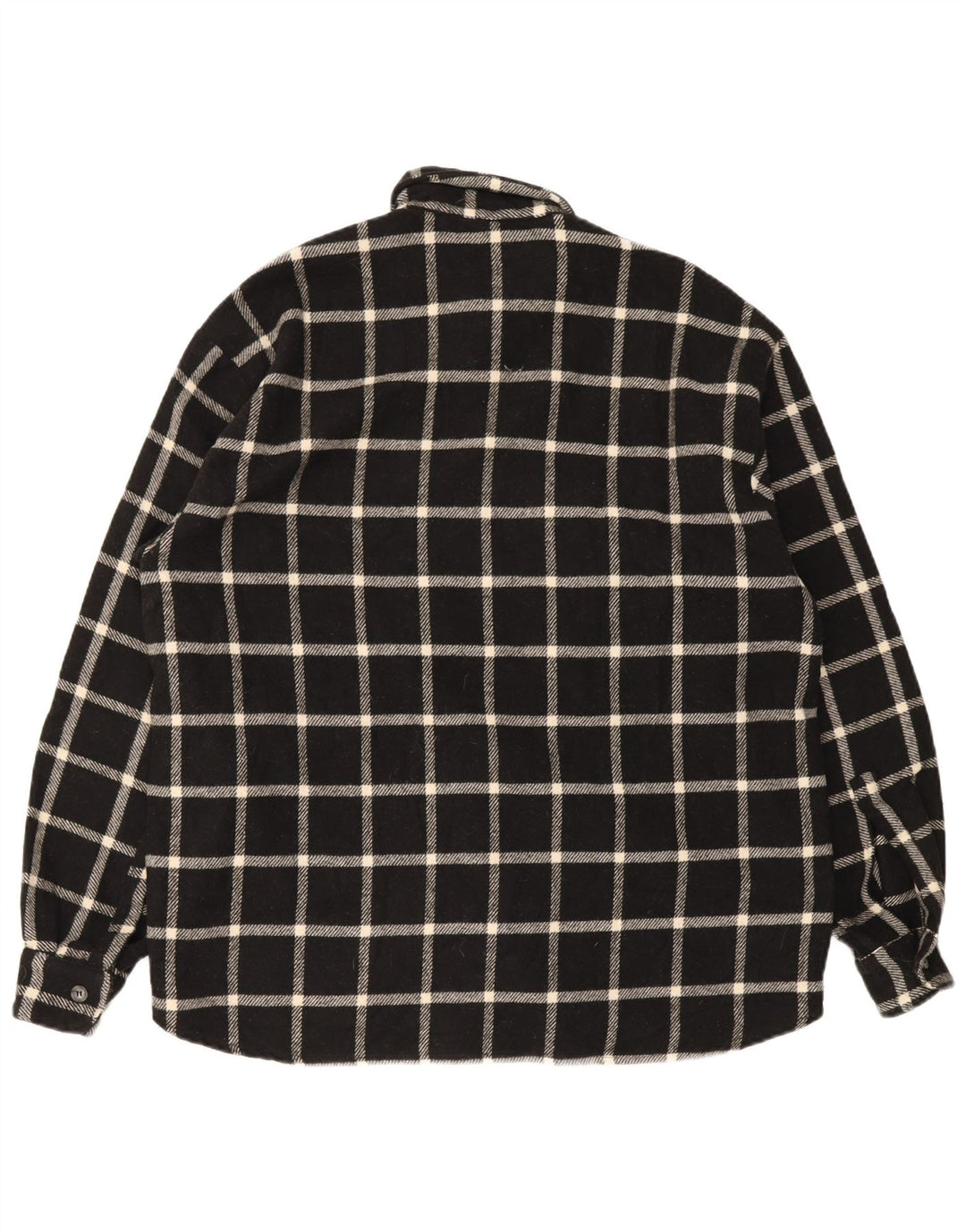 Vintage flannelskjorte til mænd, stor sort ternet