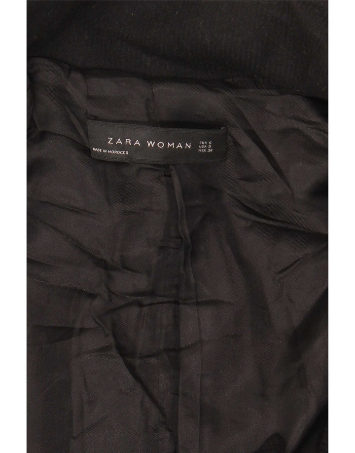 Zara Dame Overfrakke UK 10 Lille Sort