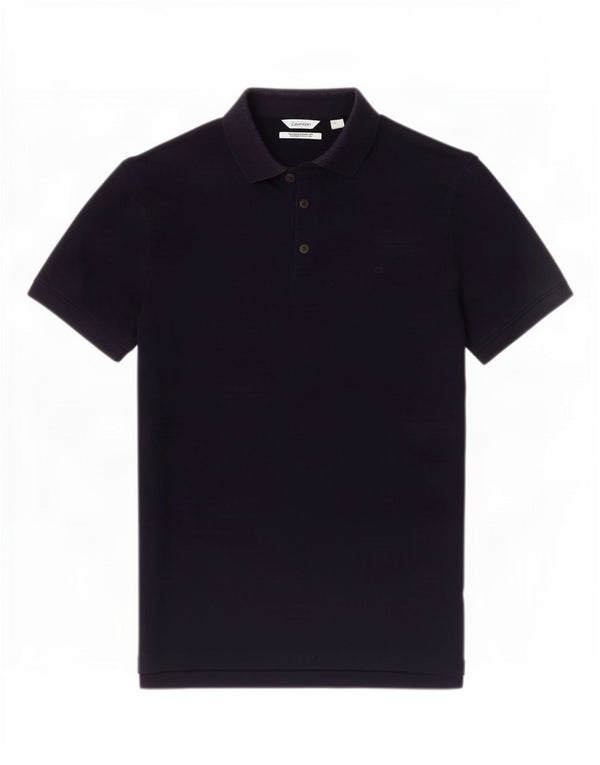 Calvin Klein Mens Polo Shirt Medium Navy Blue Cotton