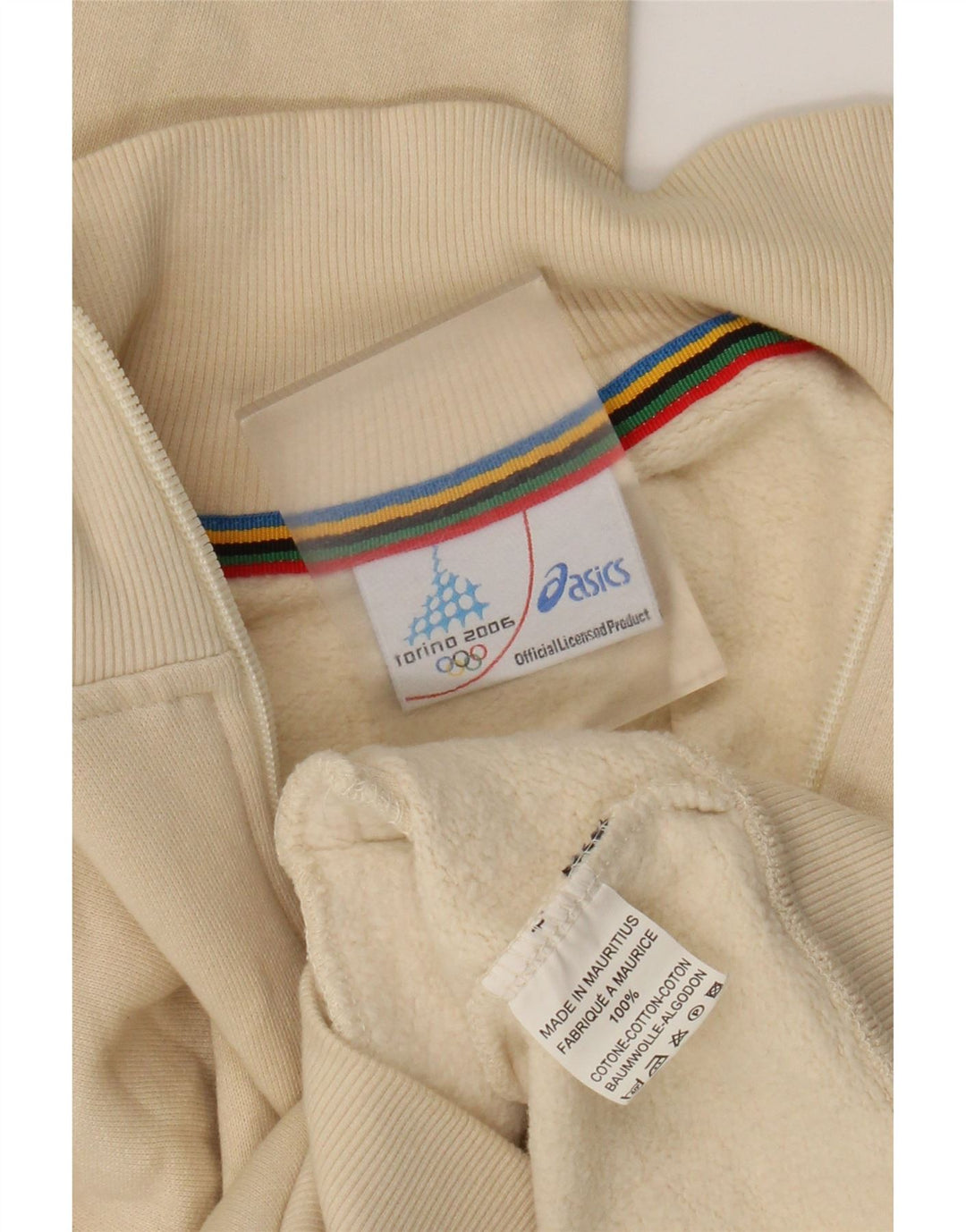 Asics Womens Grafisk træningsdragt Topjakke UK 10 Small Beige Bomuld