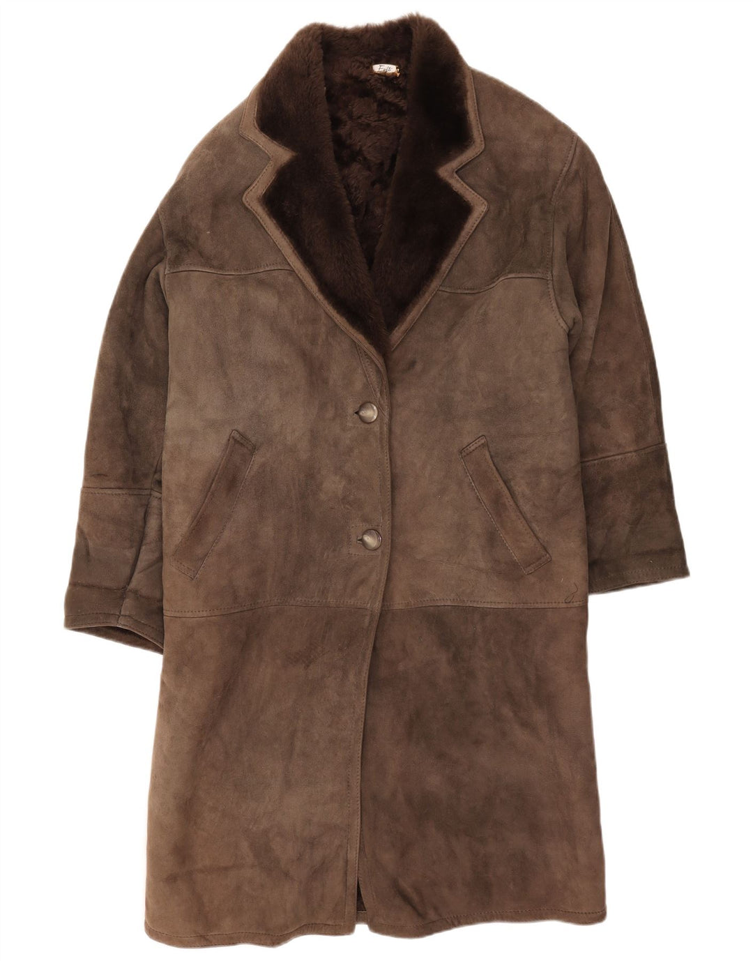 Vintage Dame Shearling Coat IT 42 Medium Grey Shearling