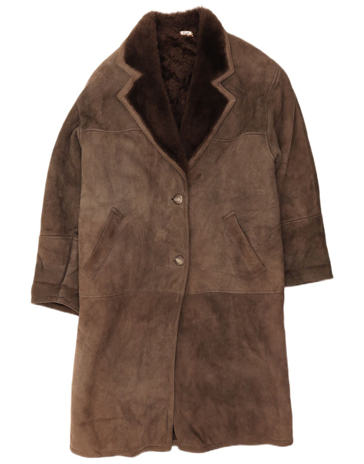 Vintage Dame Shearling Coat IT 42 Medium Grey Shearling