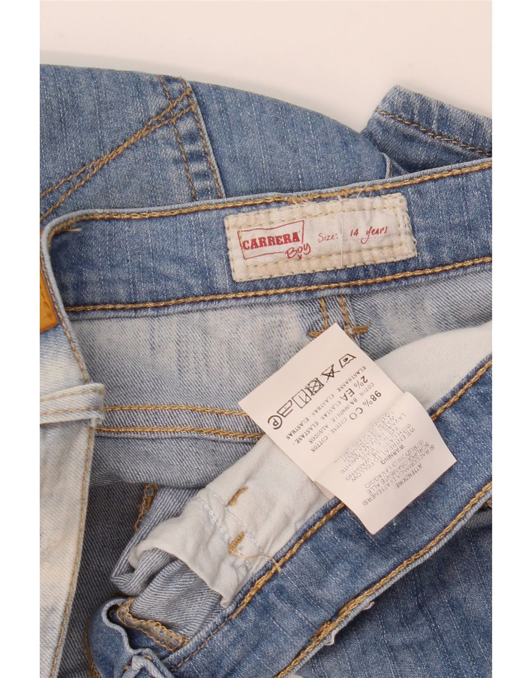 CARRERA Distressed denimshorts til drenge 13-14 år W30 Blå bomuld