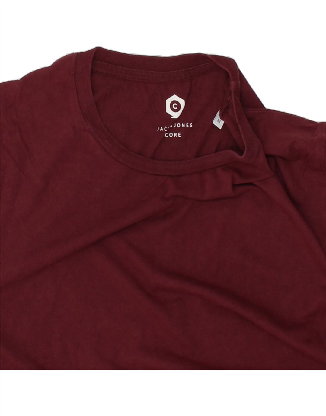 JACK & JONES Mens Core T-Shirt Top Medium Burgundy Vintage Jack & Jones and Second-Hand Jack & Jones from Messina Hembry 