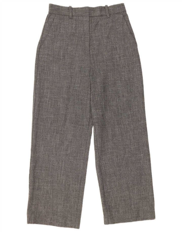 Zara kvinders højtaljede brede ben Casual bukser mellemgrå polyester