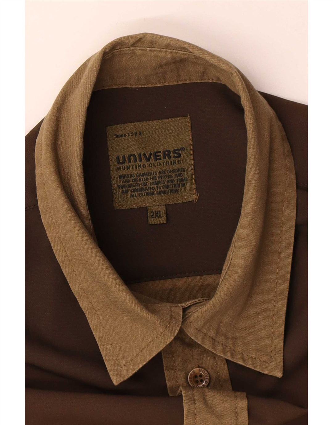 Univers Herreskjorte 2XL Brun Colourblock Polyester