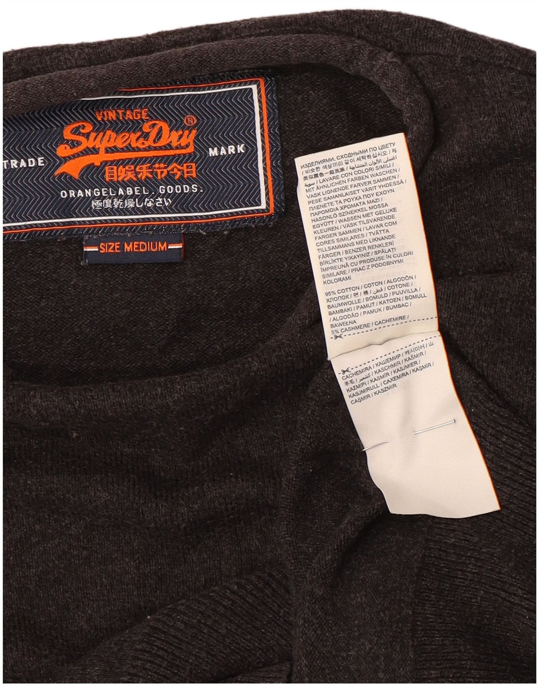 Superdry Herre Boat Neck sweater Medium Grey Bomuld