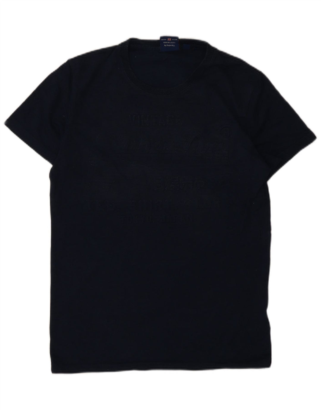 Superdry Grafisk T-shirt til mænd, medium marineblå bomuld