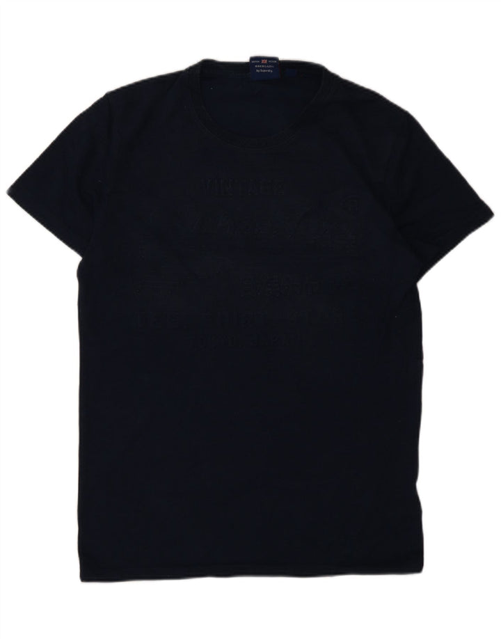 Superdry Grafisk T-shirt til mænd, medium marineblå bomuld